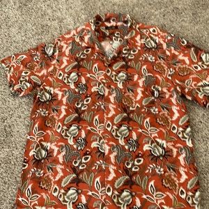 Men’s SS Tasso Elba Silk Rayon Hawaiian Shirt Size L